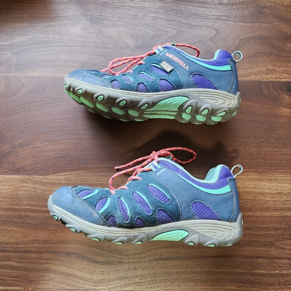 Merrell Chameleon Purple & Blue Leather Mesh Hiking Lace Up Sneakers, Si… - Picture 5 of 9